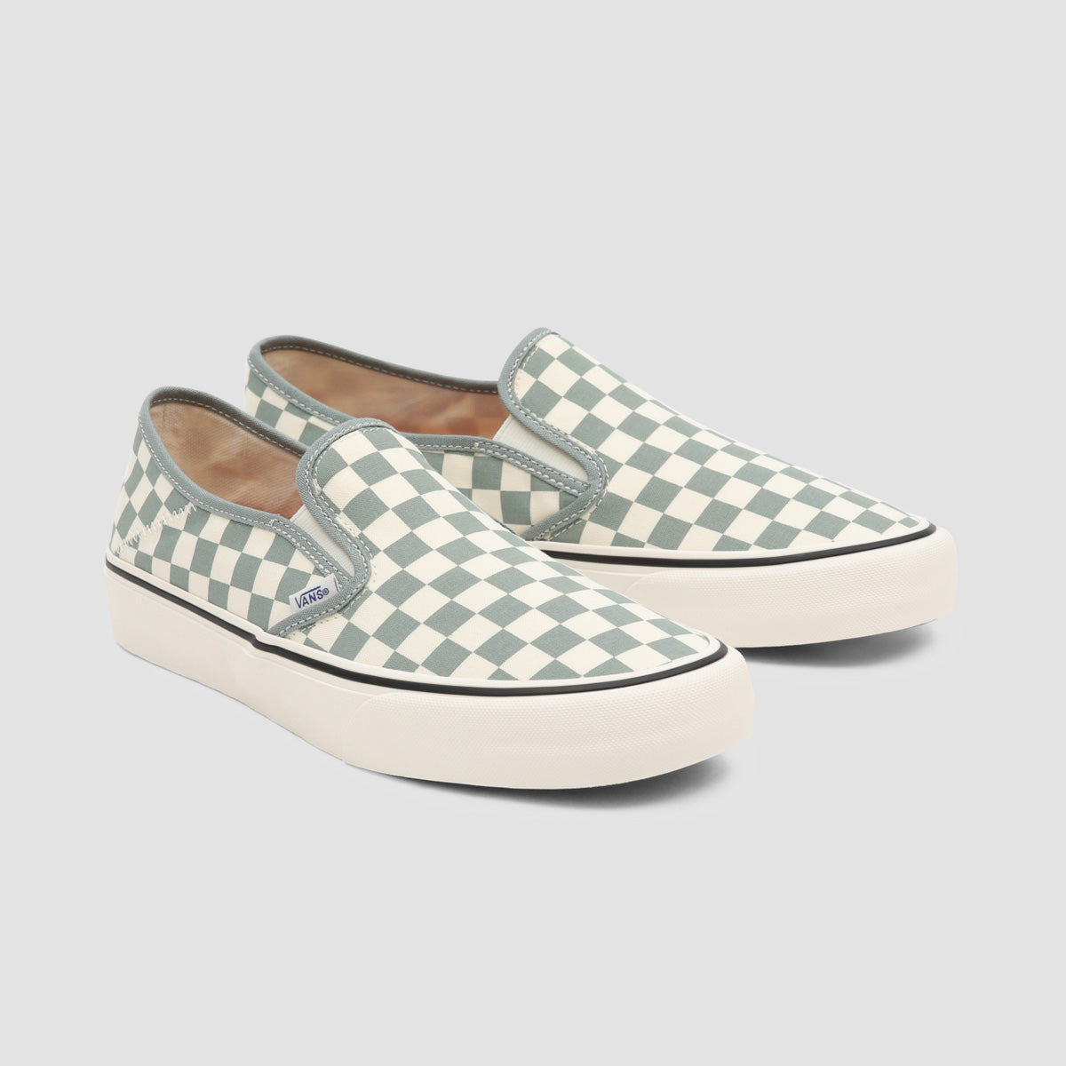 Vans Slip-On SF Shoes - Checkerboard Green Milieu/Marshmallow