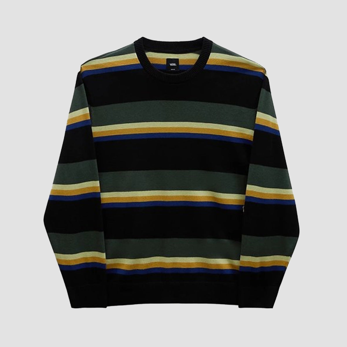 Vans Tacuba Stripe Crew Sweatshirt Black/Deep Forest