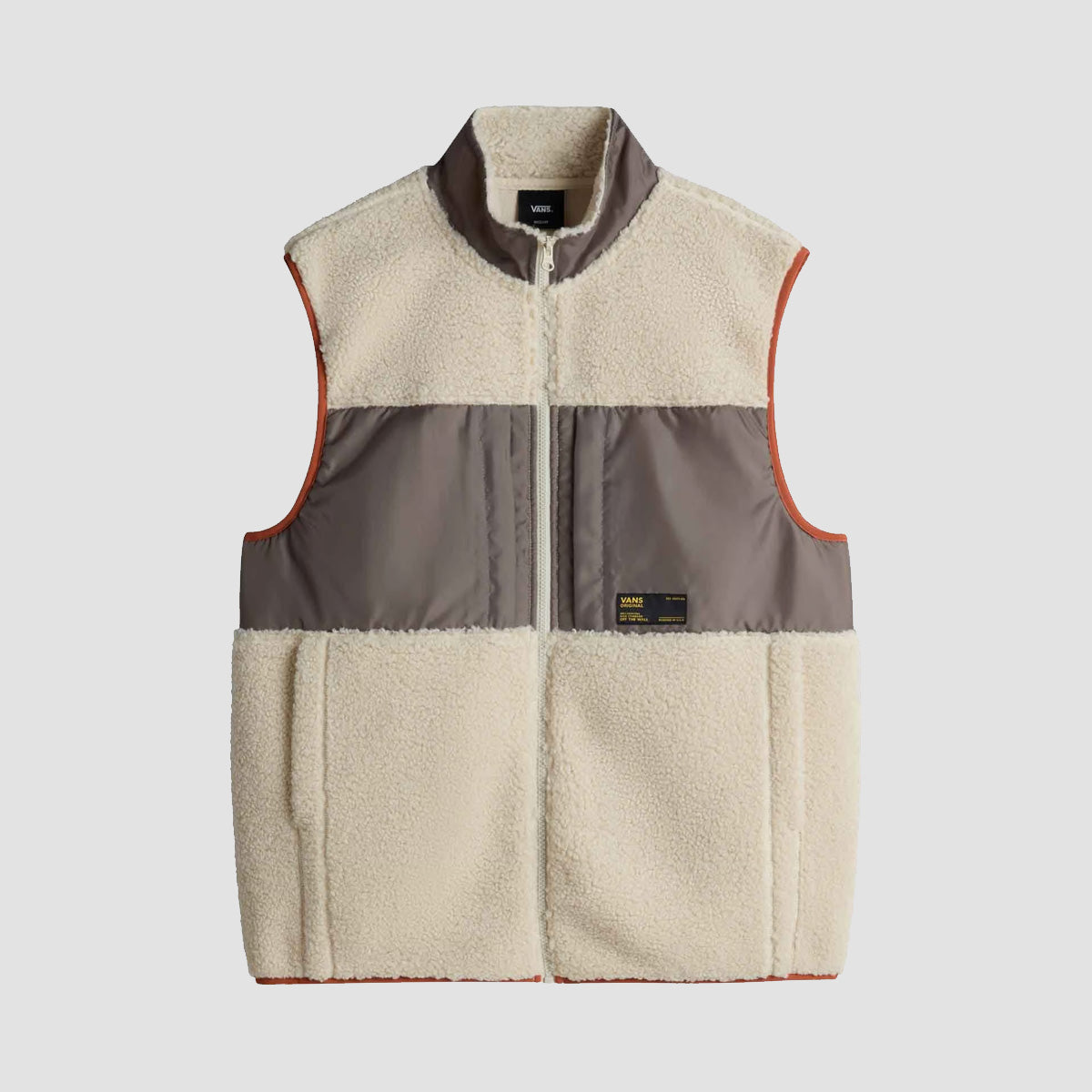 Vans Trevor Sherpa Vest Jacket Oatmeal/Bungee Cord