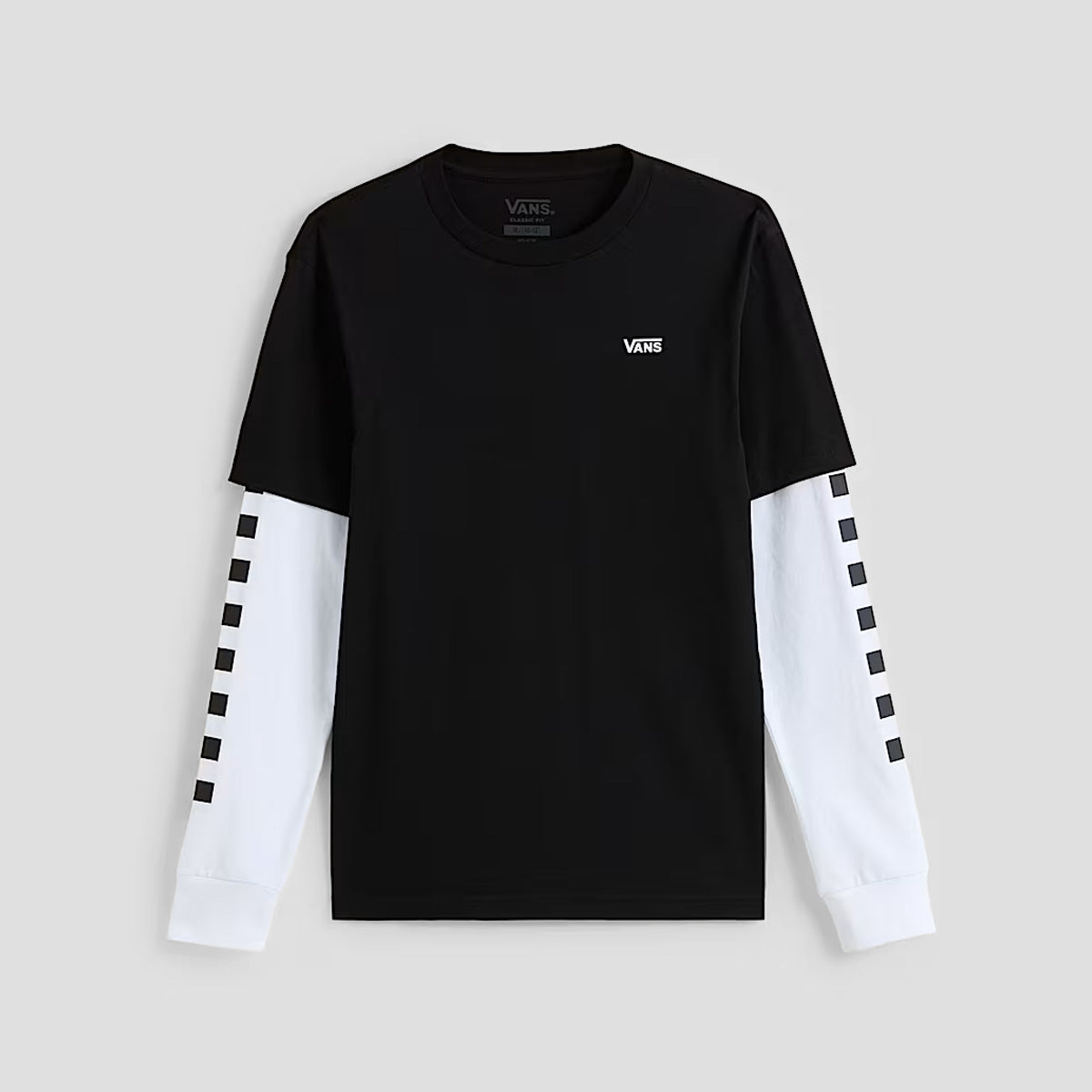 Vans Twofer Check Longsleeve T-Shirt Black/White - Kids