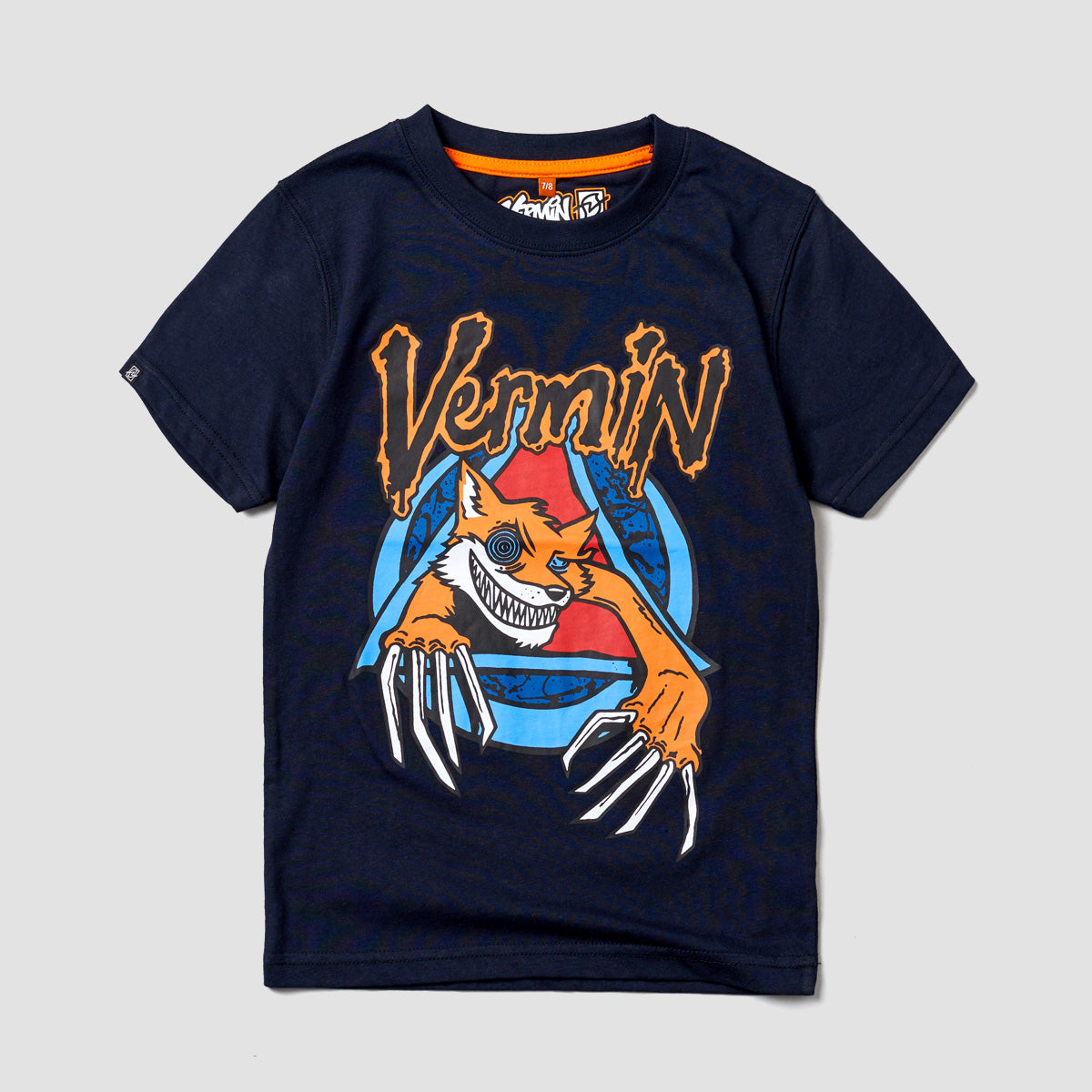 Vermin Natas Organic T-Shirt Navy - Kids Unisex