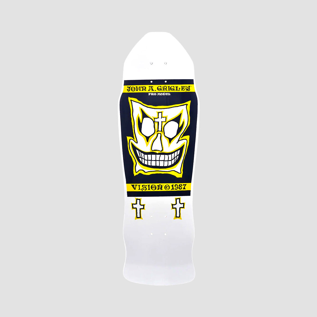 Vision Grigley I Skateboard Deck White/Yellow - 9.5"