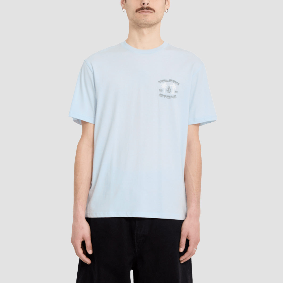 Volcom 91 Palm T-Shirt Light Blue Acid