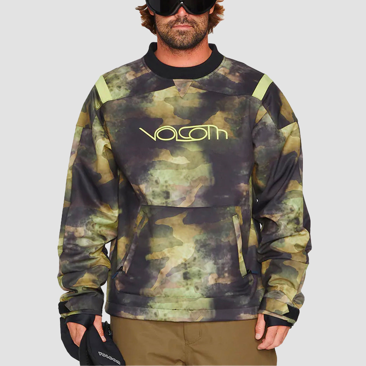 Volcom All I Got Pullover Crew Snow Jacket Camouflage