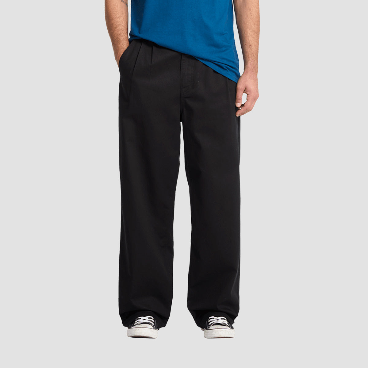 Volcom Baggos Pleated Chino Pants Black