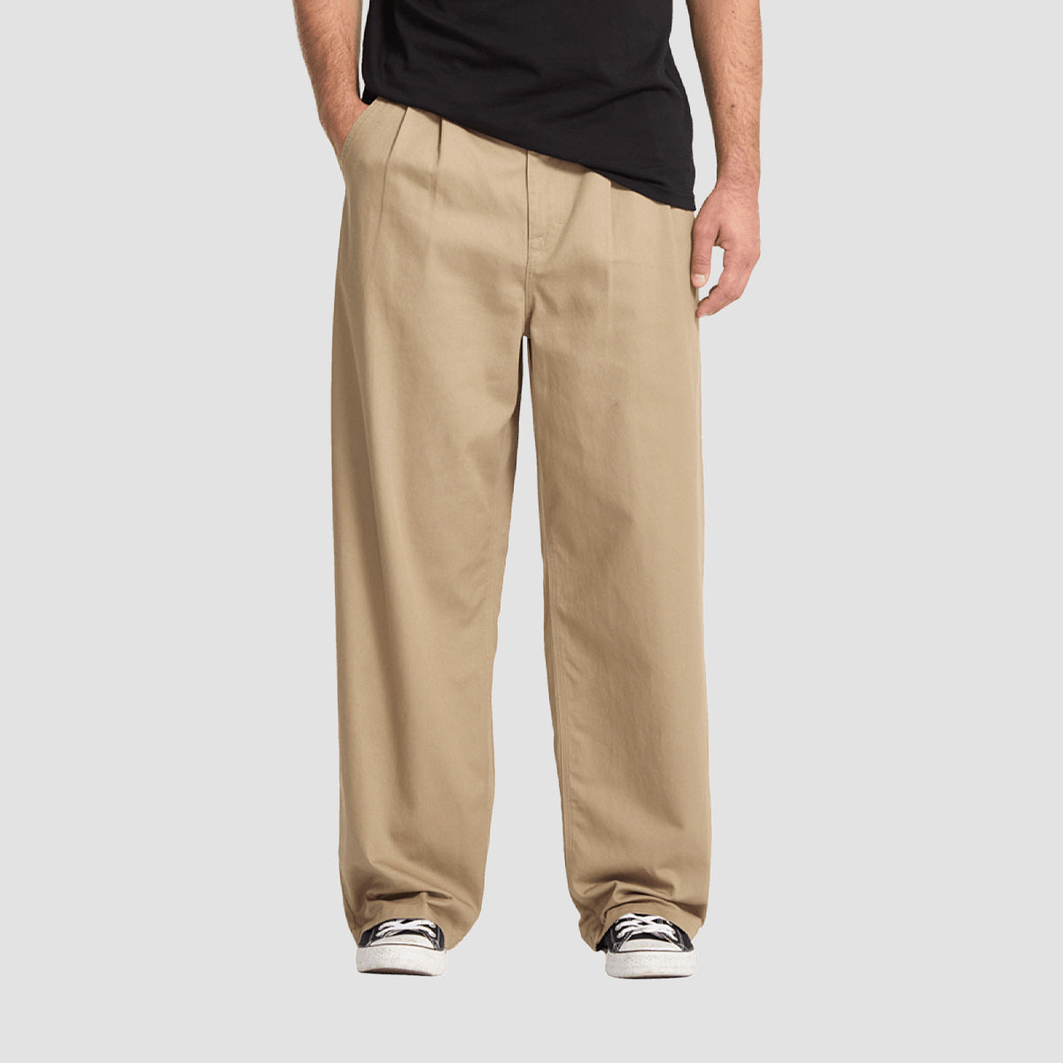 Volcom Baggos Pleated Chino Pants Khaki