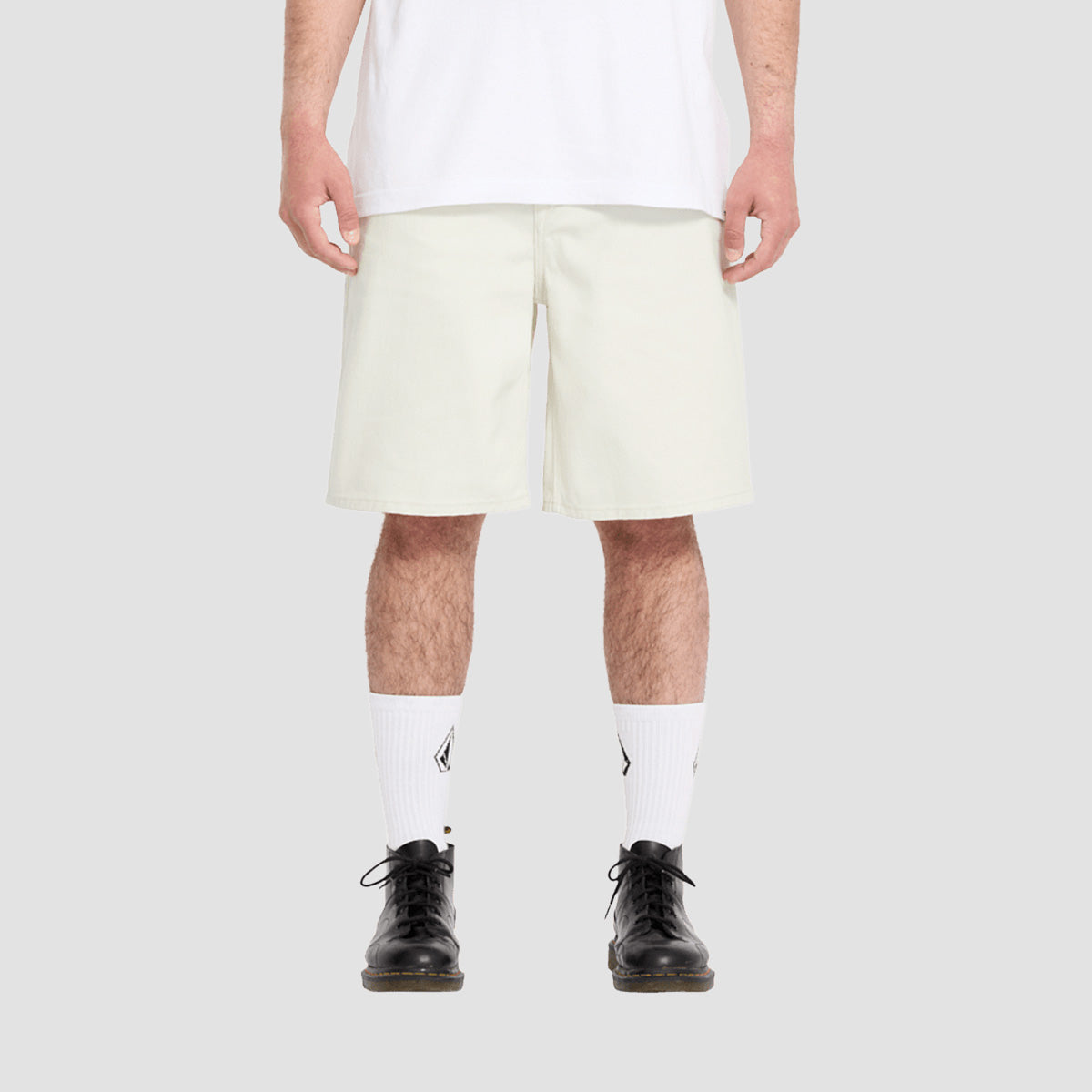 Volcom Billow 22" Denim Shorts Dirty White