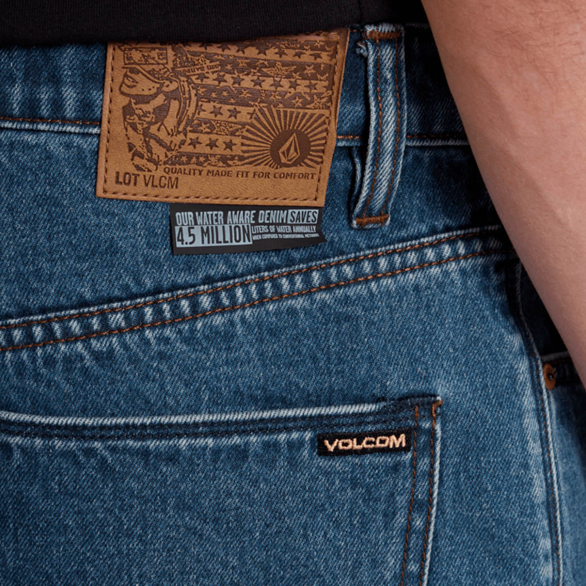 Volcom Billow Denim Shorts Indigo Ridge Wash