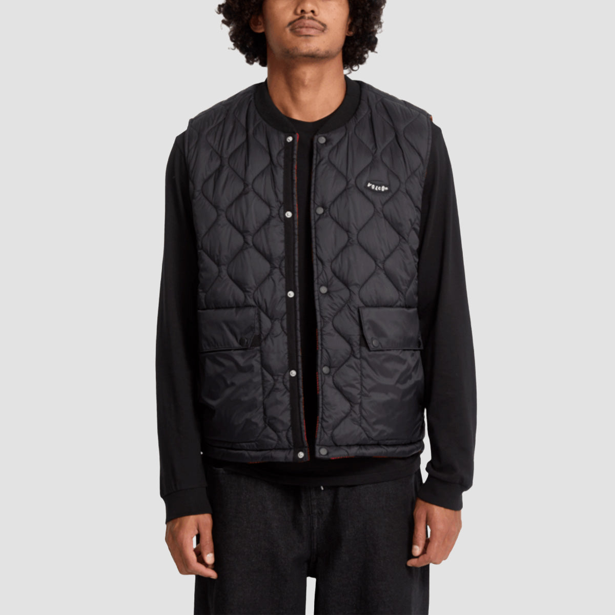 Volcom Bowered Reversible Vest Jacket Lifeguard Red