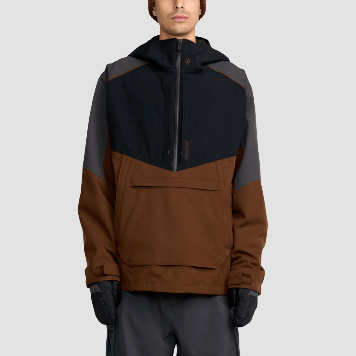 Volcom Brighton 15K Pullover Snow Jacket Chestnut Brown