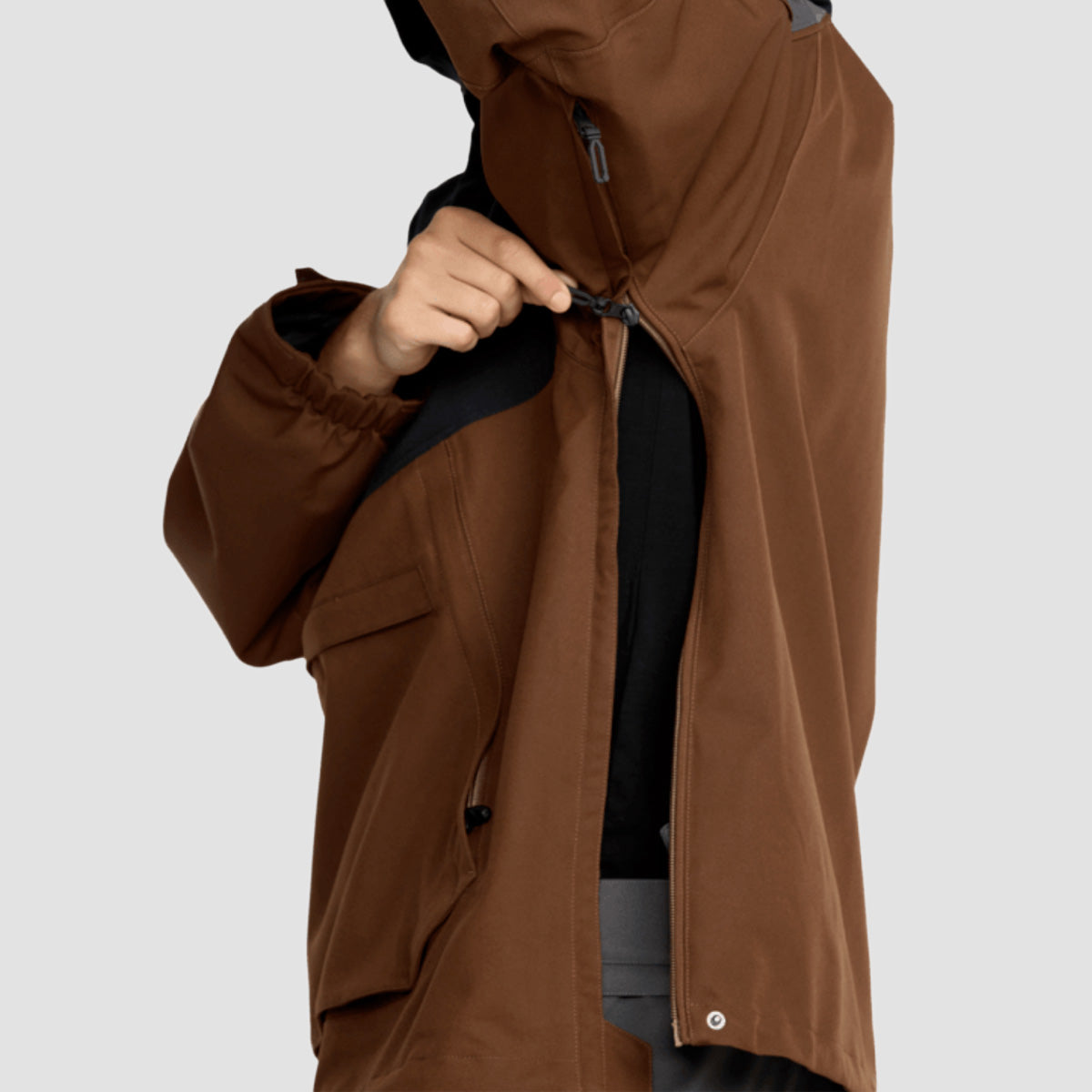 Volcom Brighton 15K Pullover Snow Jacket Brown
