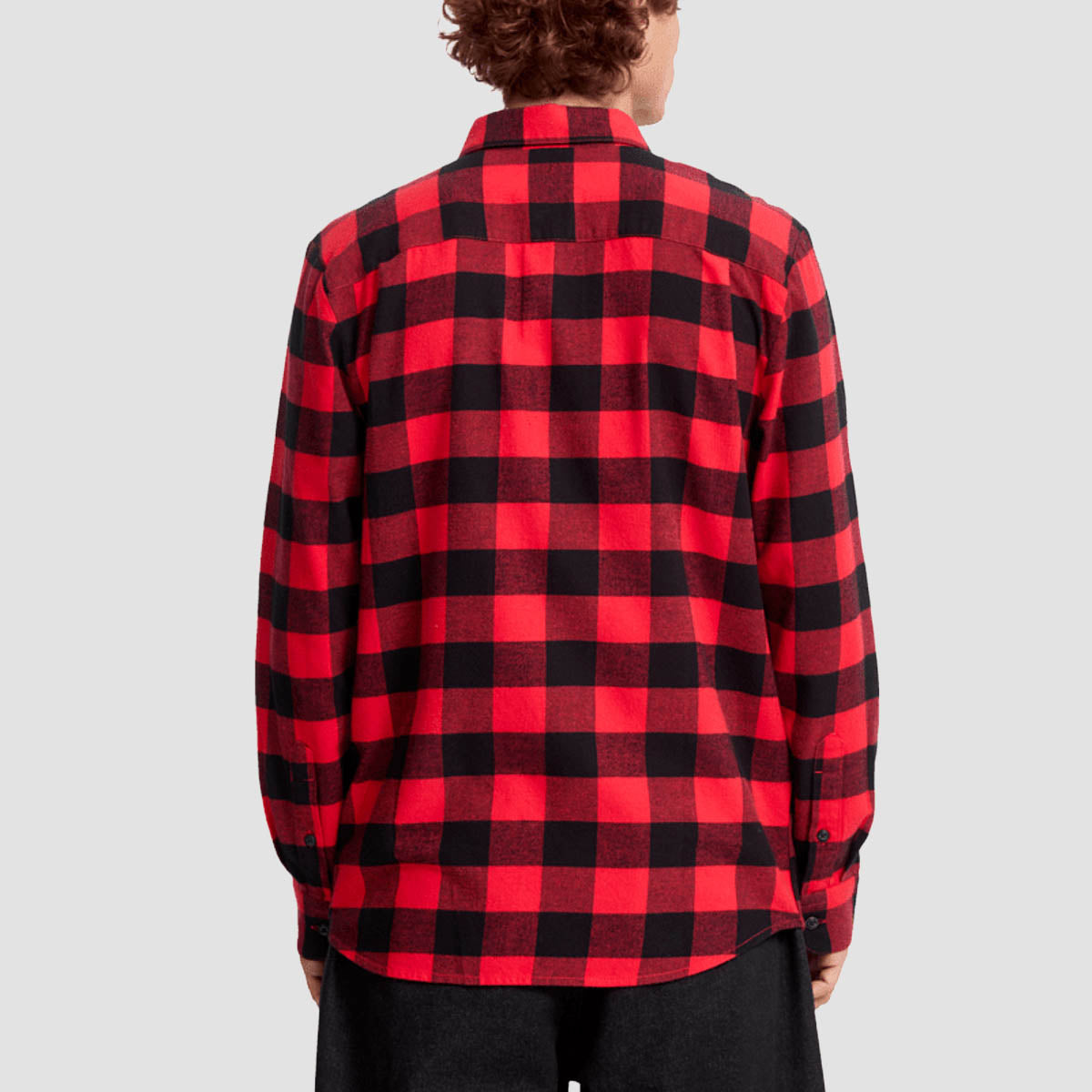 Volcom Caden Plaid Longsleeve Shirt Lifeguard Red