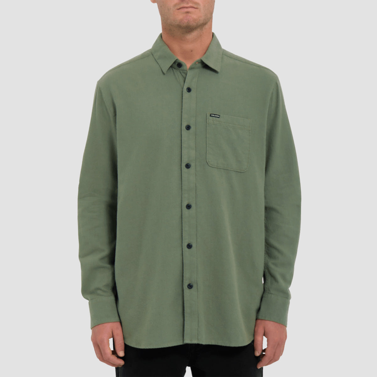 Volcom Caden Solid Longsleeve Shirt Agave