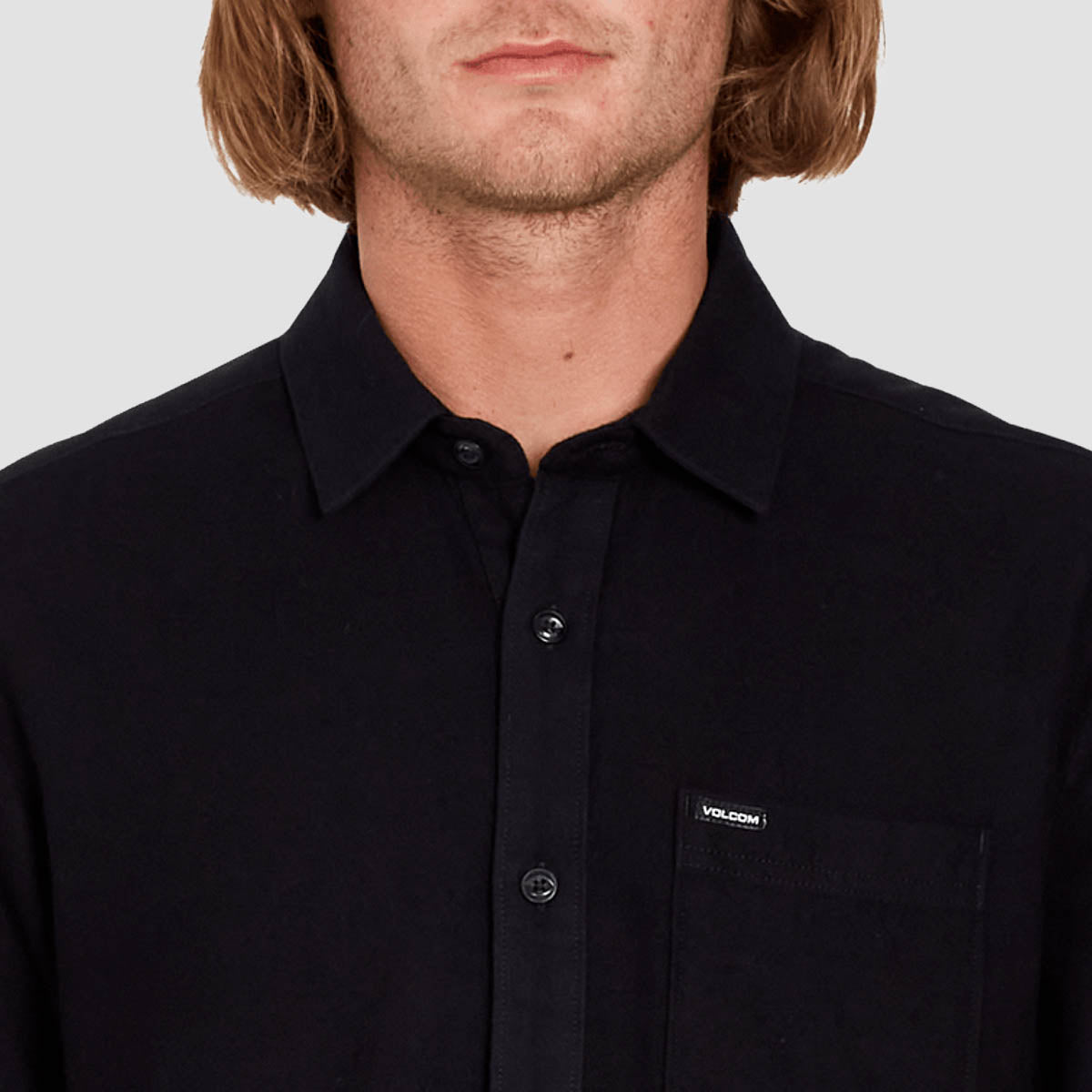 Volcom Caden Solid Longsleeve Shirt Black