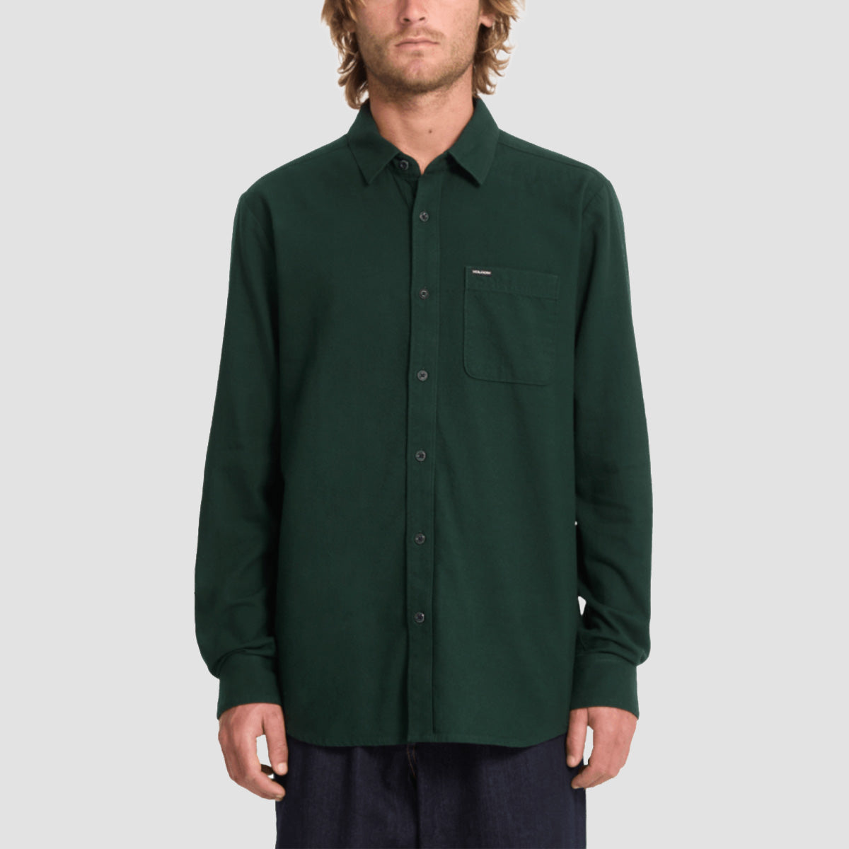 Volcom Caden Solid Longsleeve Shirt Scarab