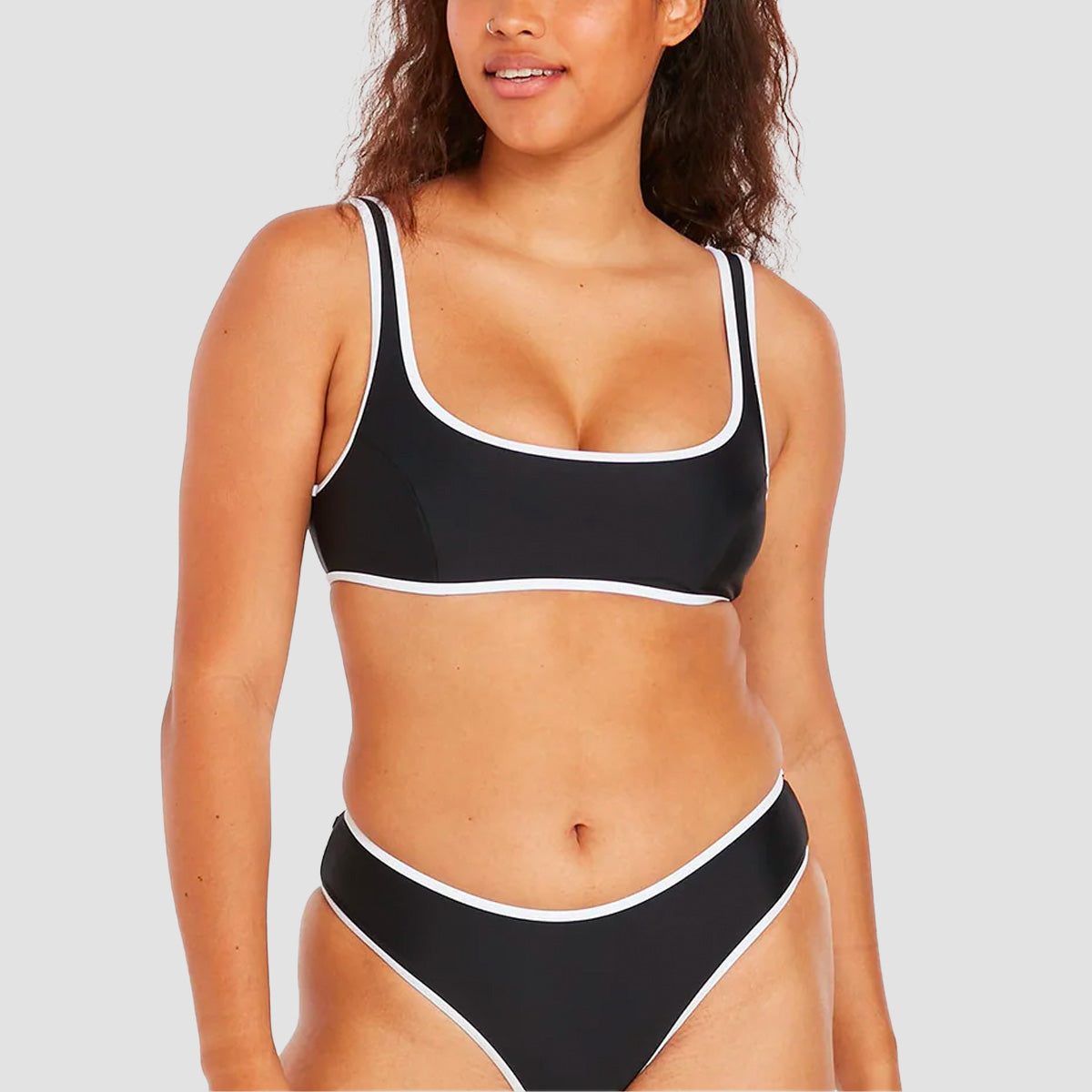 Volcom Coco Scoop Reversible Bikini Top Black Combo - Womens