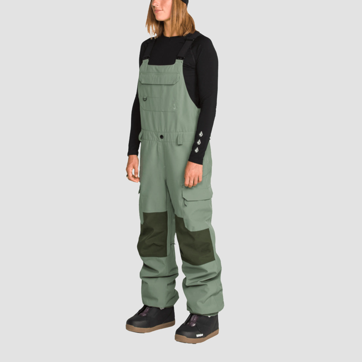 Volcom Creston 3D Stretch Bib 15K Snow Pants Light Green - Womens