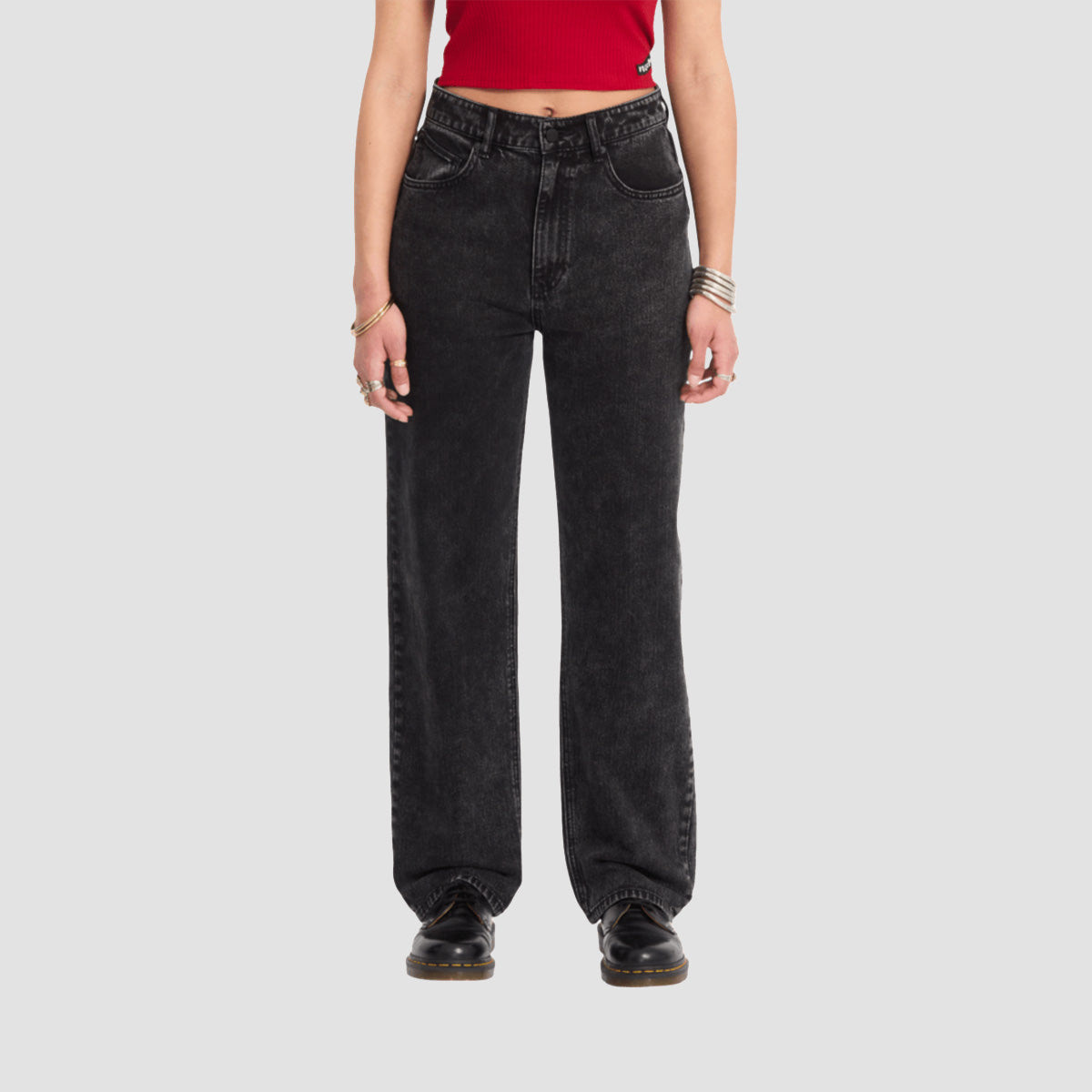 Volcom Daddio Relaxed Fit Jeans Blackity Black - Womens