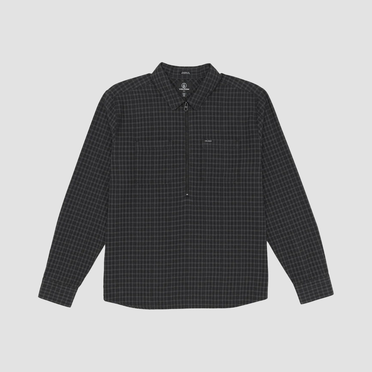 Volcom Dopestone 1/2 Zip Longsleeve Shirt Asphalt Black