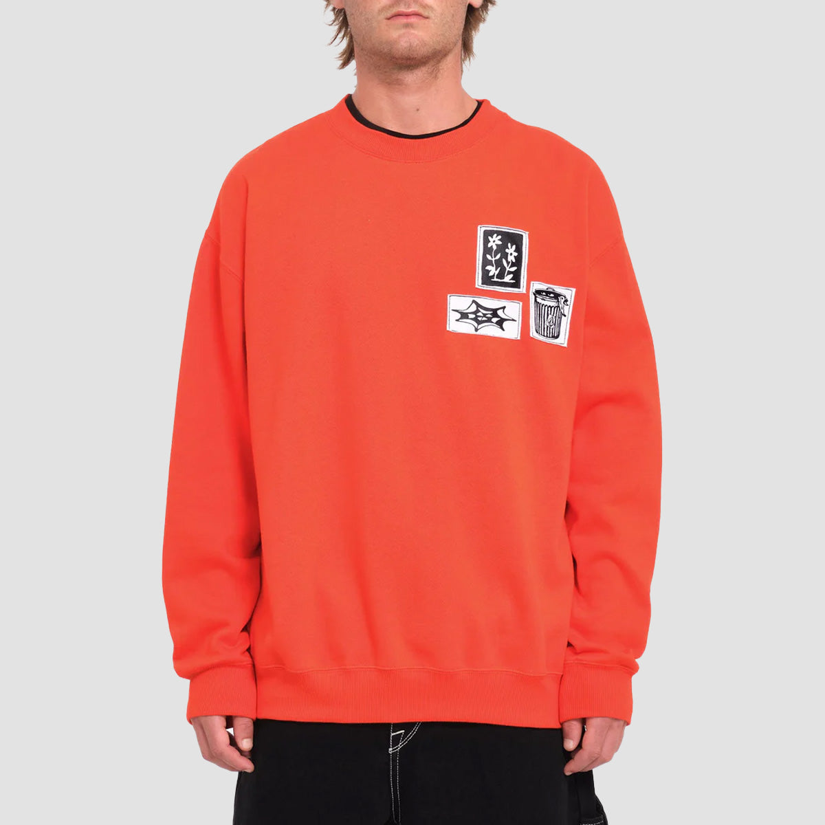 Volcom FA Keutchi Crew Sweatshirt Bright Red