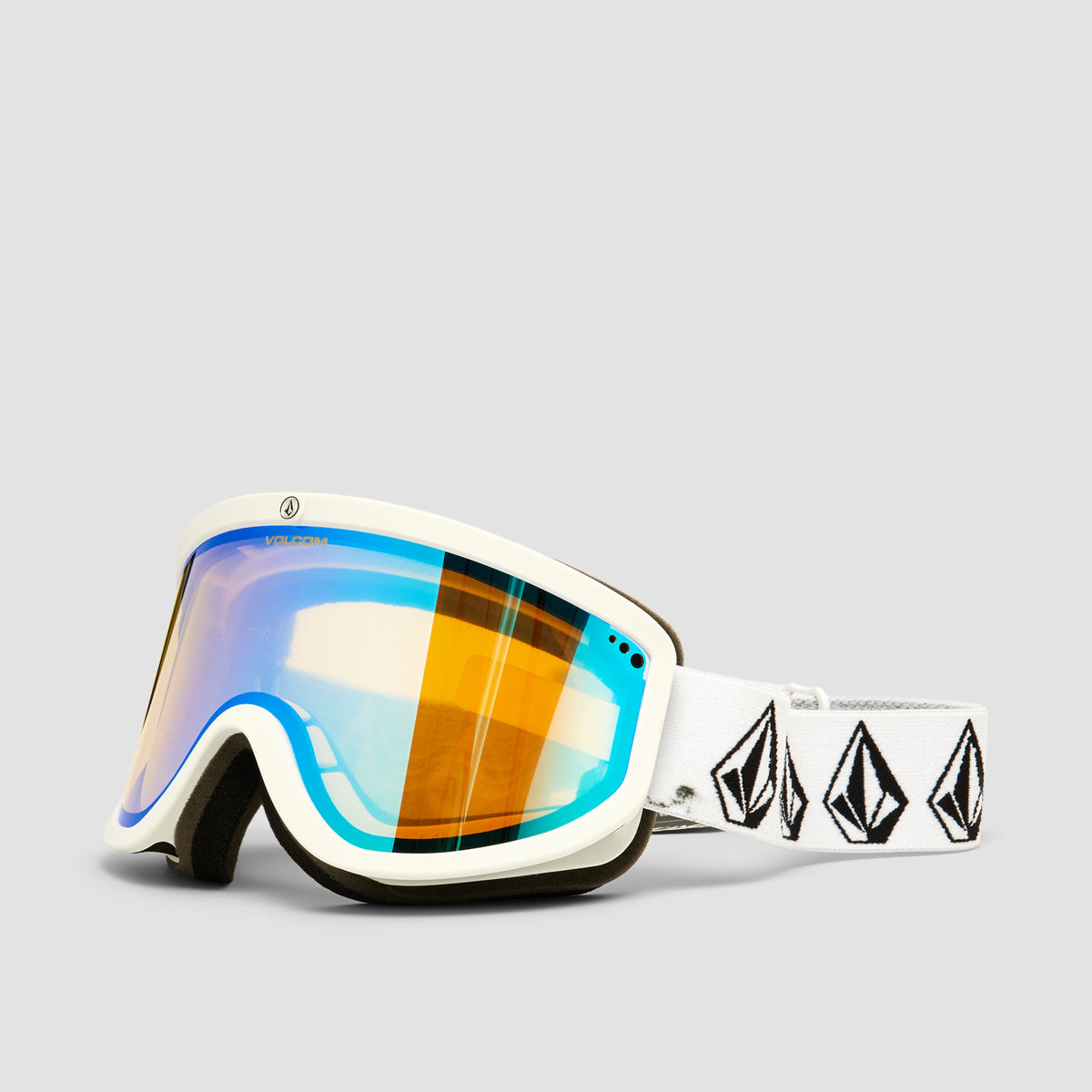 Volcom Footprints Snow Goggles Matte White Stone/Ice Chrome + Bonus Lens Dark Grey