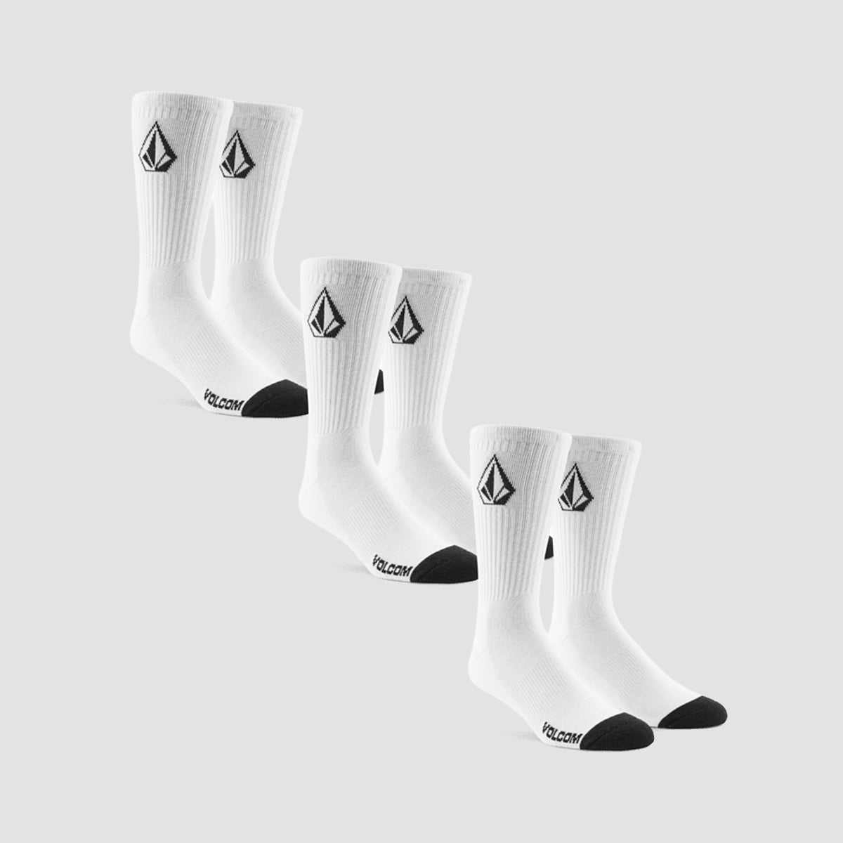 Volcom Full Stone Socks 3 Pack White
