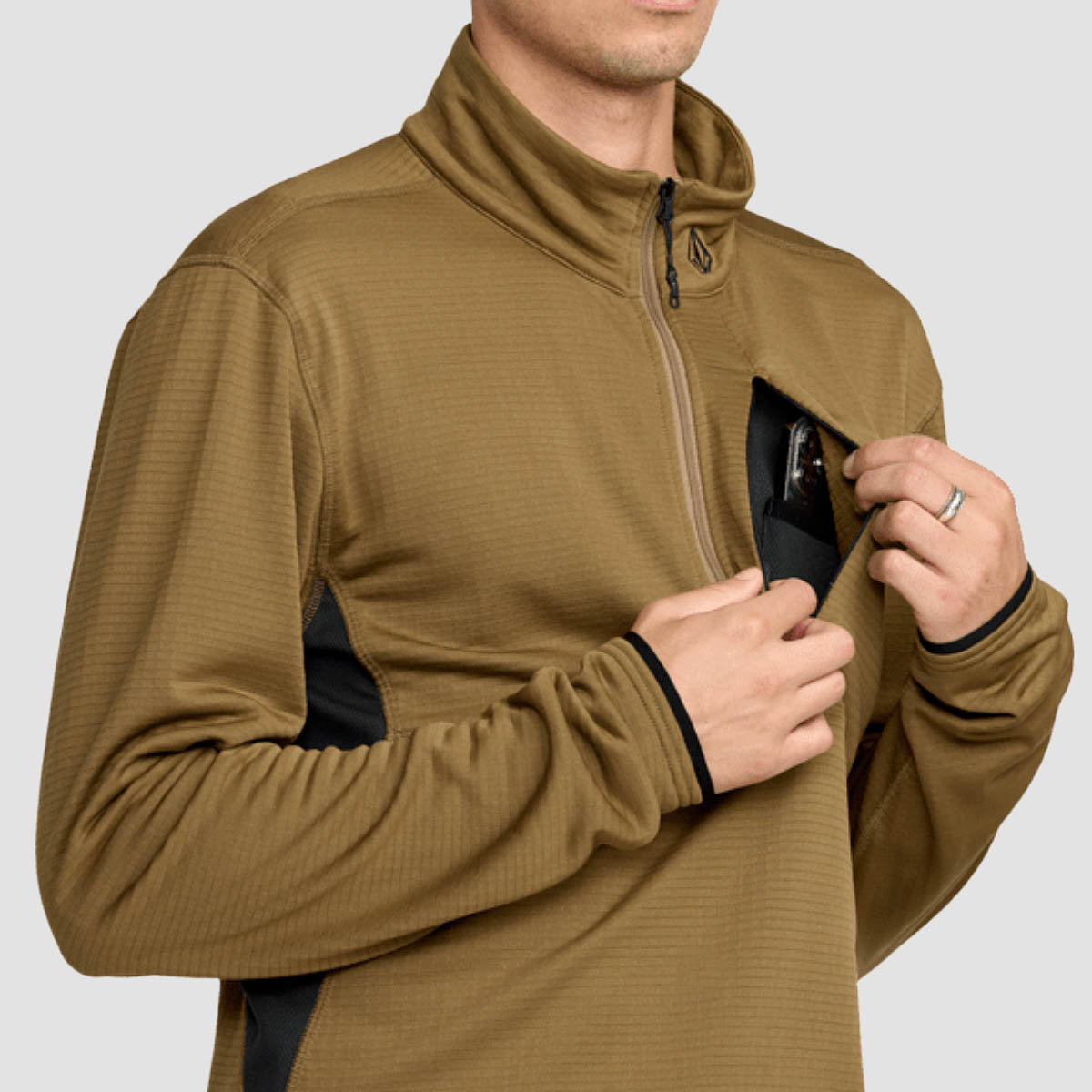 Volcom Gridlock Mock Neck Sweatshirt Bronze