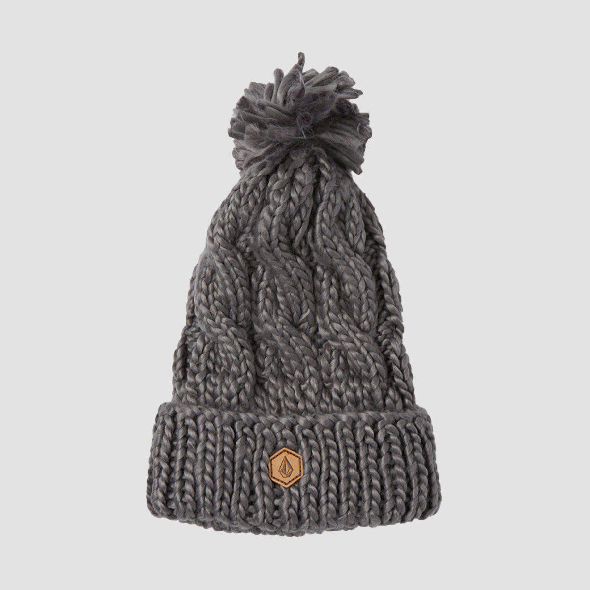 Volcom Hand Knit Bobble Beanie Storm Grey - Womens