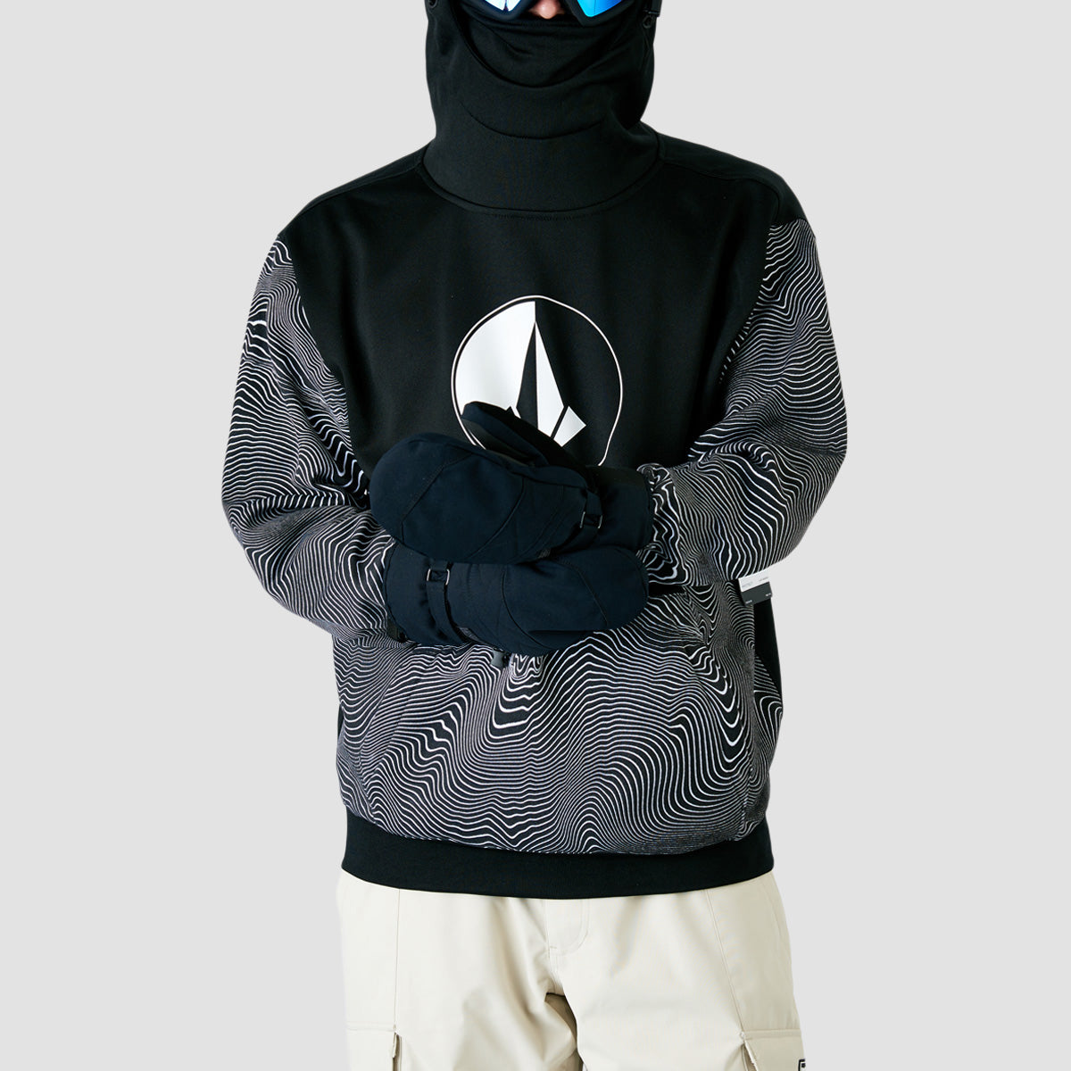 Volcom Hydro Riding Snow Pullover Hoodie Black Print