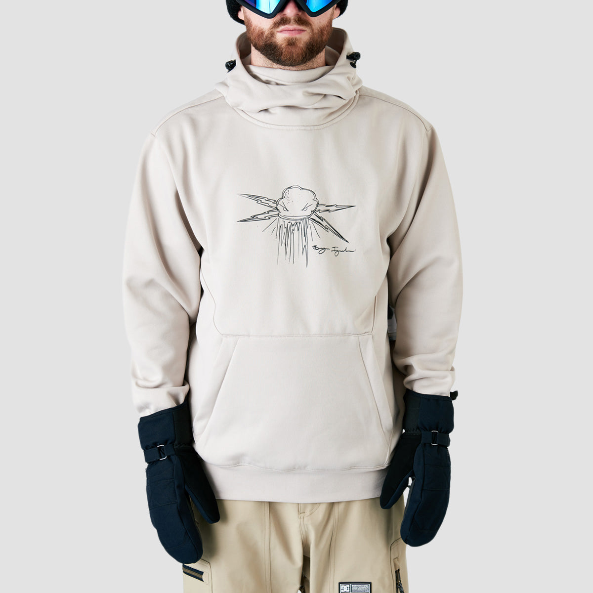 Volcom Hydro Riding Snow Pullover Hoodie Stone