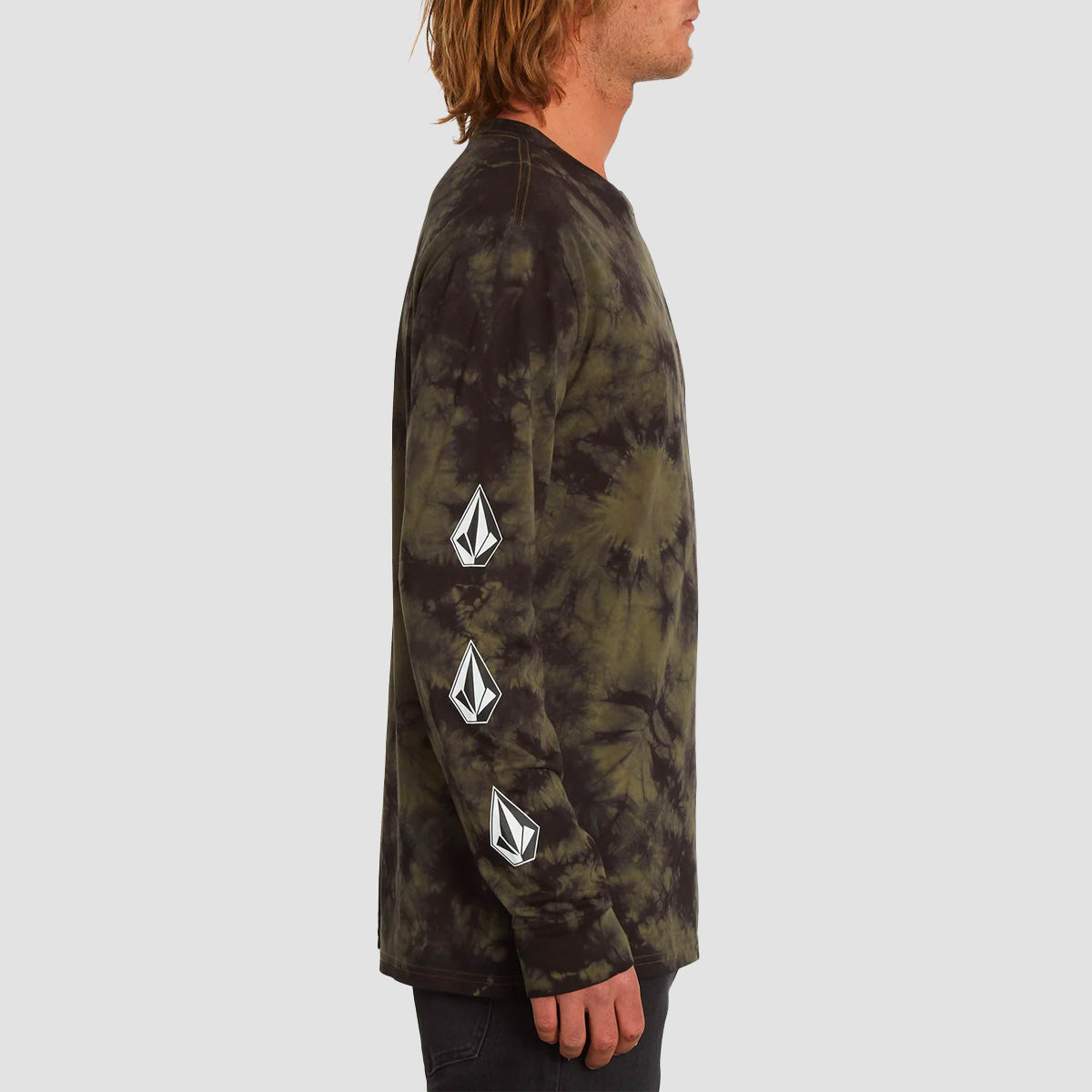 Volcom Iconic Stone Dye Longsleeve T-Shirt Military