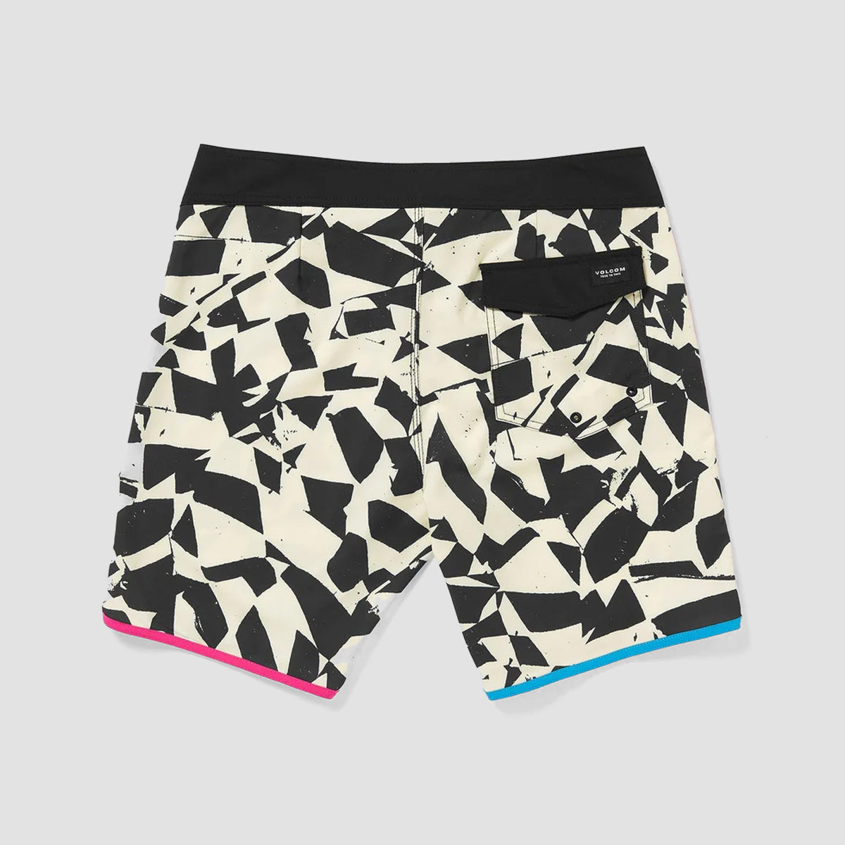 Volcom Lido Print Scallop Mod-Tech 19" Boardshorts Black White