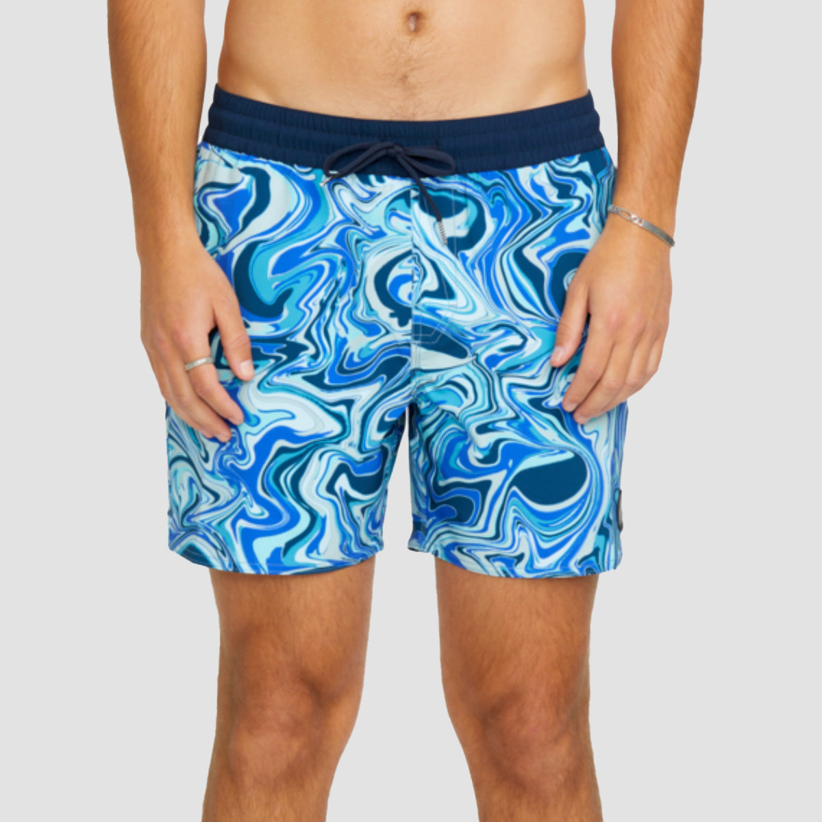 Volcom Lido Print Trunk 16" Boardshorts Navy