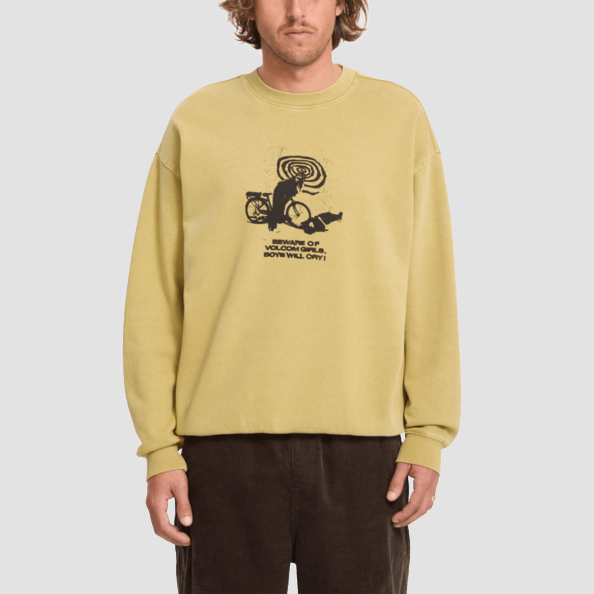 Volcom Lifer Crew Sweatshirt Mustard