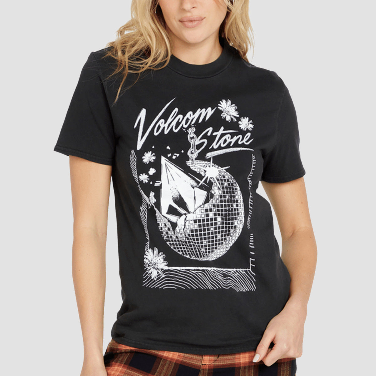 Volcom Lock It Up T-Shirt Vintage Black - Womens