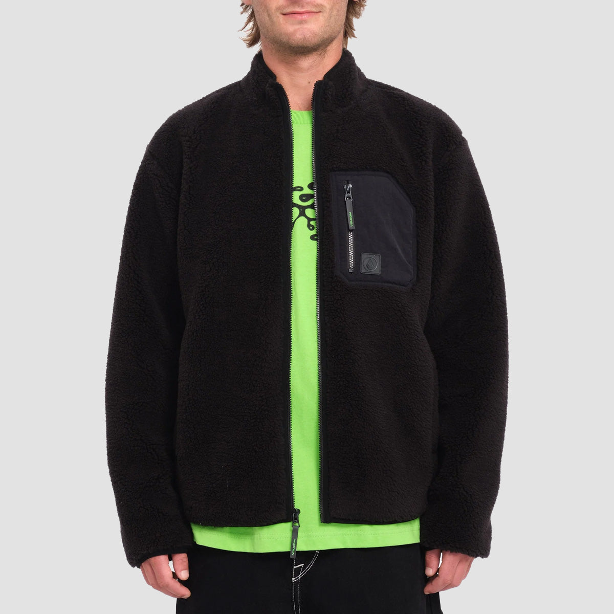 Volcom Muzzer Fuzzar Zip Fleece Black