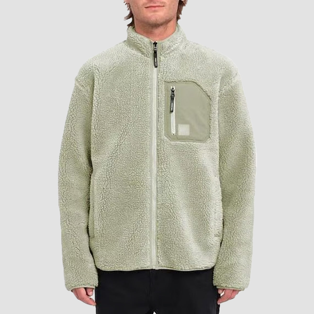 Volcom Muzzer Fuzzar Zip Fleece Green Tea