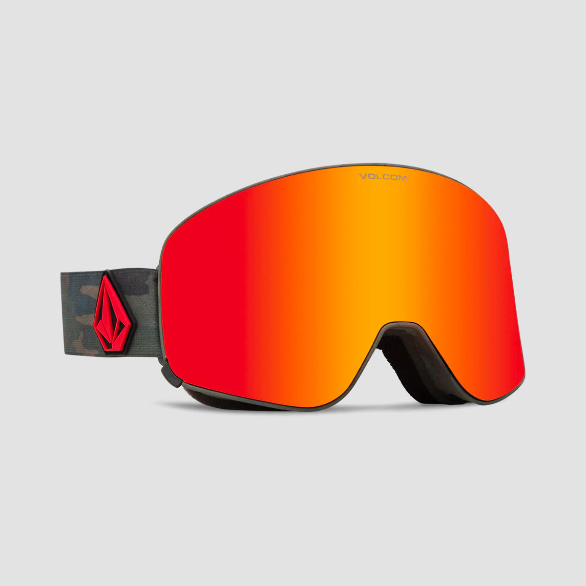 Volcom Odyssey Snow Goggles Cloudwash Camo/Red Chrome + Bonus Lens Yellow