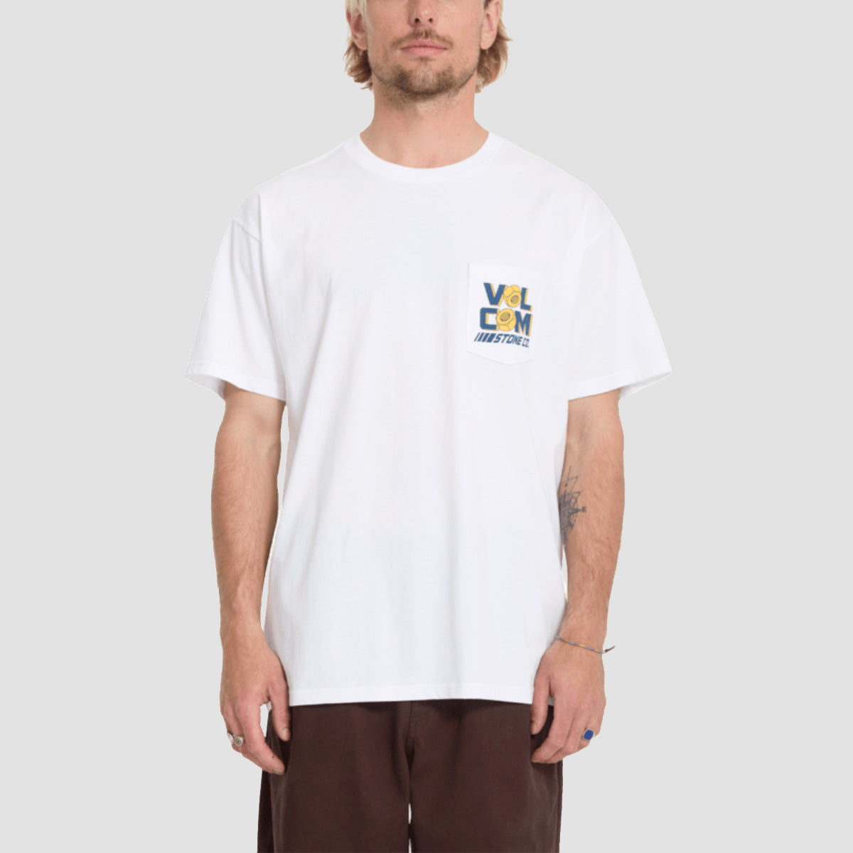 Volcom Parted Out Pocket T-Shirt White