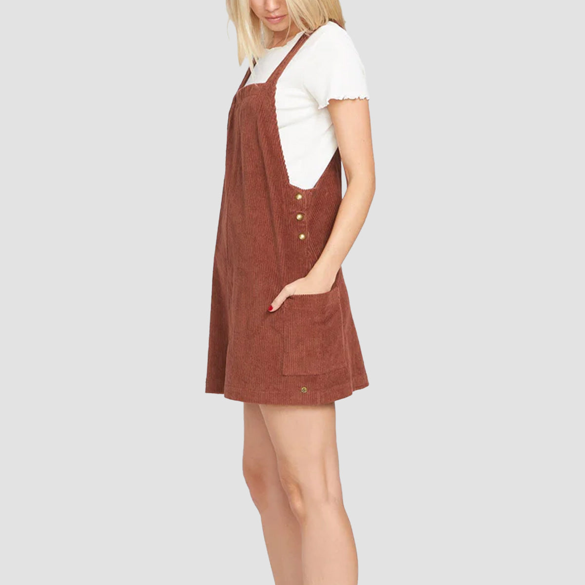 Volcom Power Chord Dress Chestnut Brown - Womens