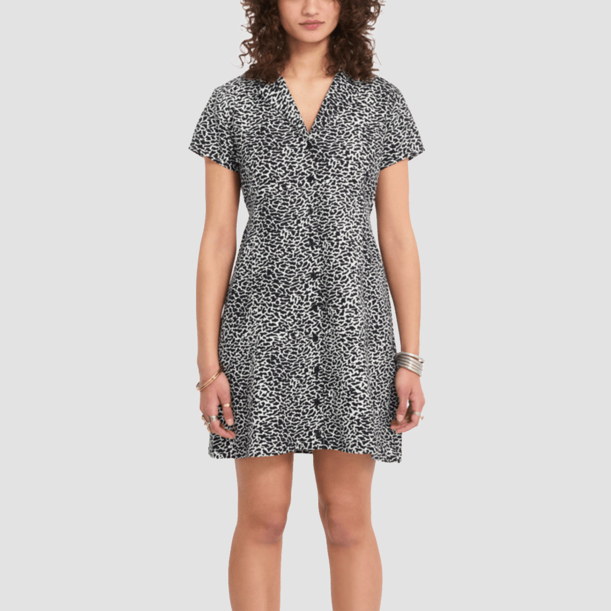 Volcom Rawly Dress Black White - Womens