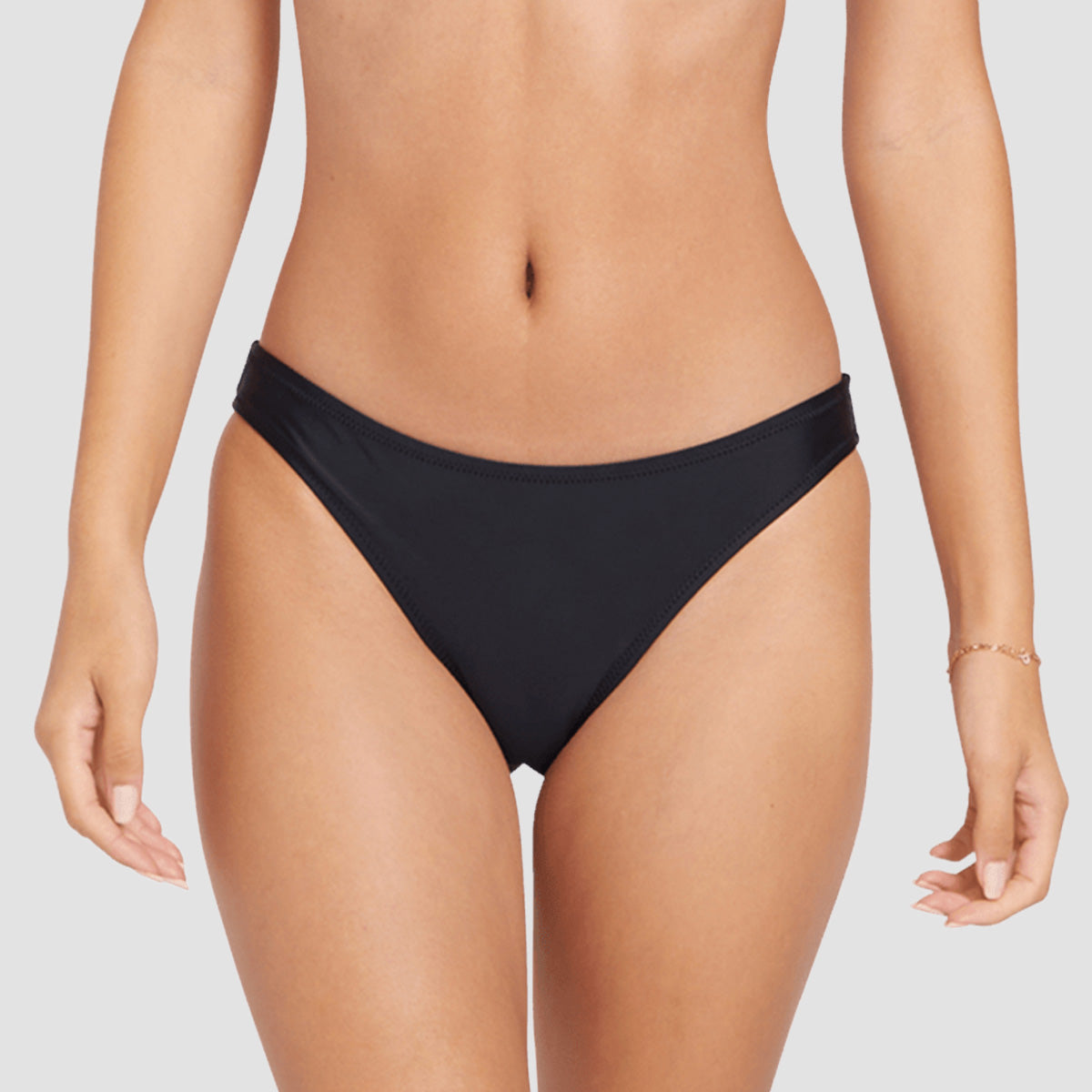 Volcom Simply Solid Full Low Rise Bikini Bottom Black - Womens