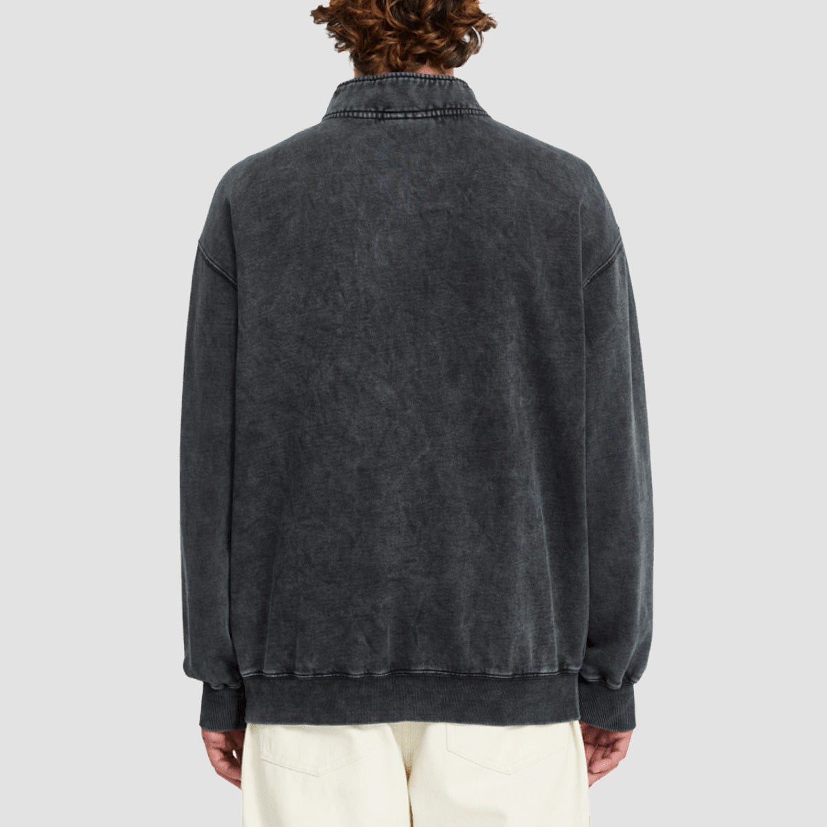 Volcom Single Stone Quarter Zip Sweatshirt Light Acid Black