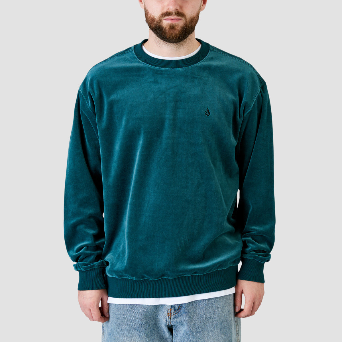 Volcom Single Stone Velvet Sweatshirt Evergreen