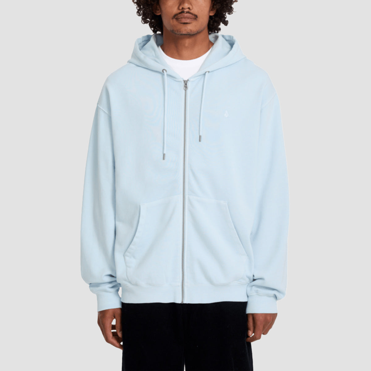 Volcom Single Stone Zip Hoodie Light Blue Acid