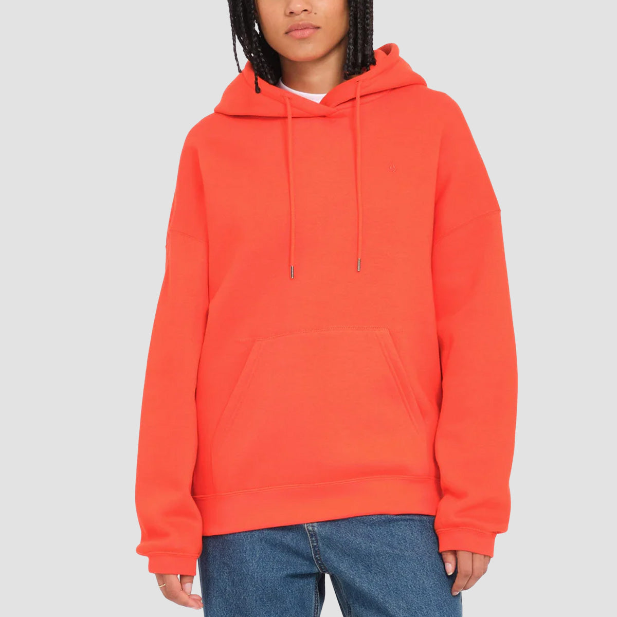 Volcom Stone Heart Up Pullover Hoodie Bright Red - Womens