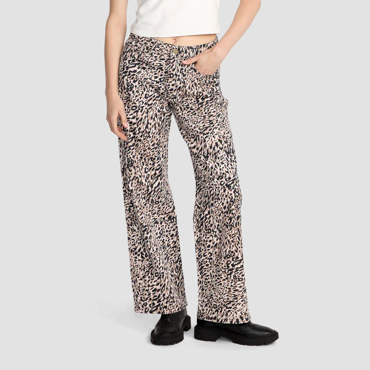 Volcom Stoned BF Lowrise Jeans Animal Print - Womens