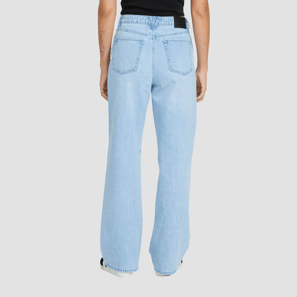 Volcom Stoned High Rise Relaxed Fit Jeans Blue Bird - Womens