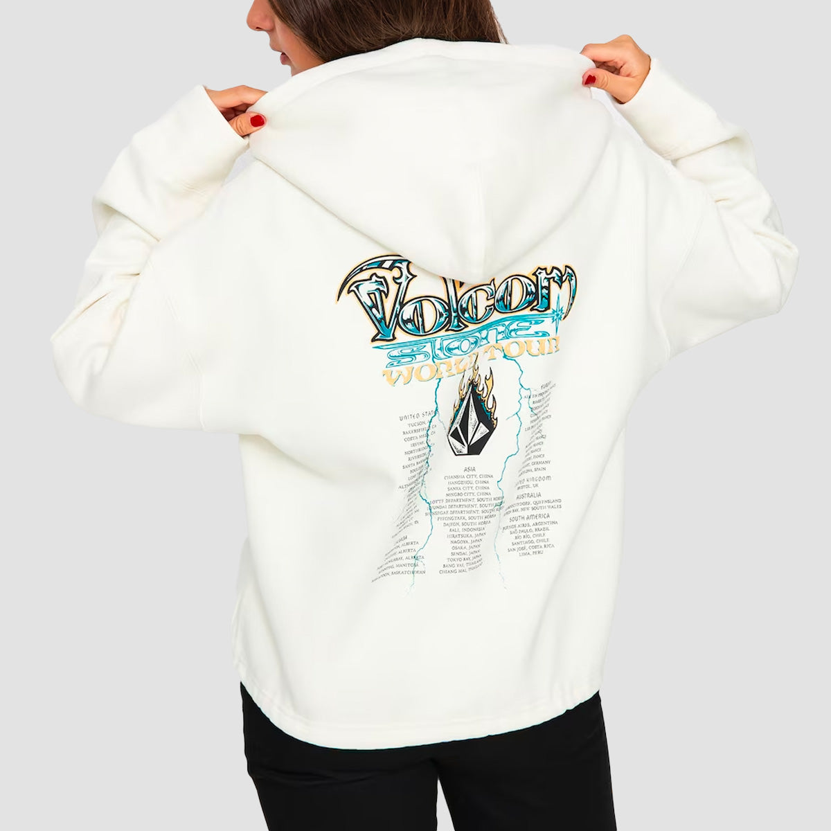 Volcom Tripstone Howl At The Moon Pullover Hoodie Star White - Womens