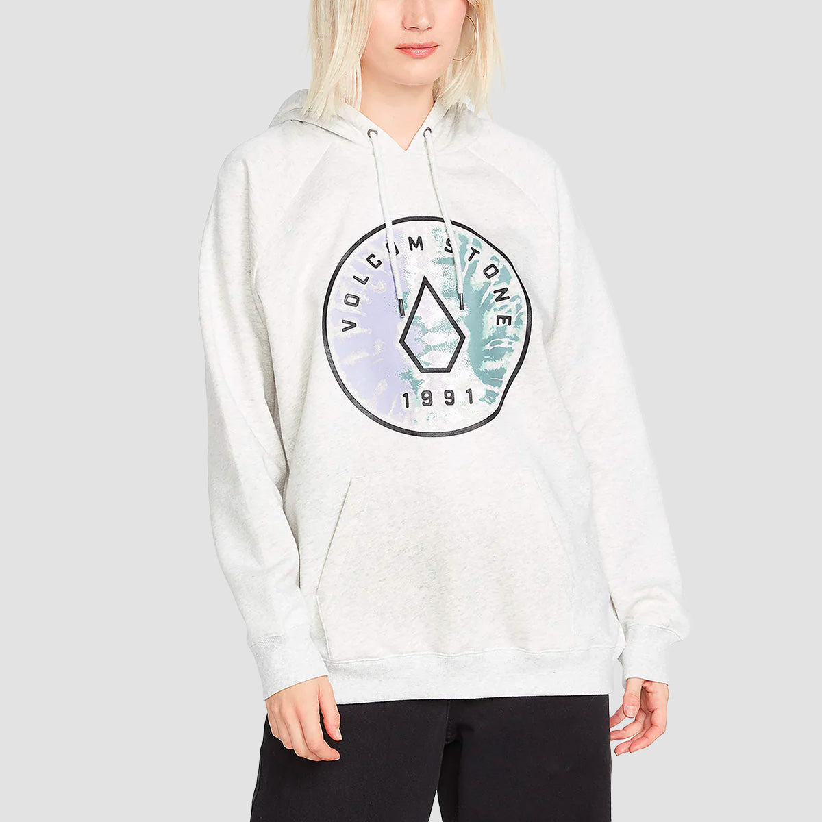 Volcom Truly Stoked BF Pullover Hoodie Light Grey - Womens